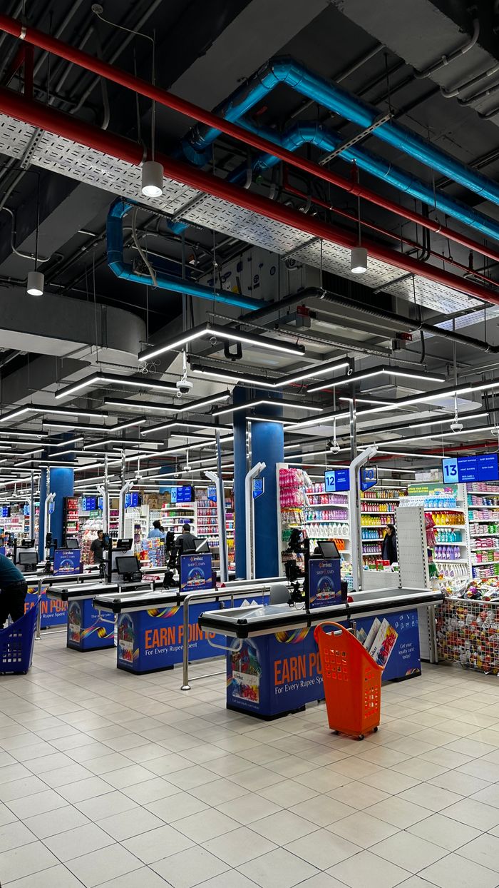 Barriera casse di un supermercato